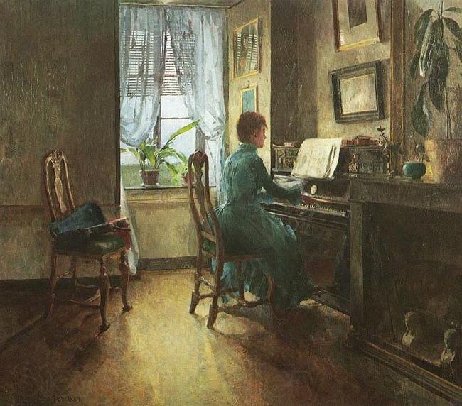 Harriet Backer Chez moi Norge oil painting art